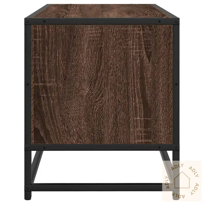 Tv-Benk Brun Eik 100X34,5X40 Cm Konstruert Tre Og Metall