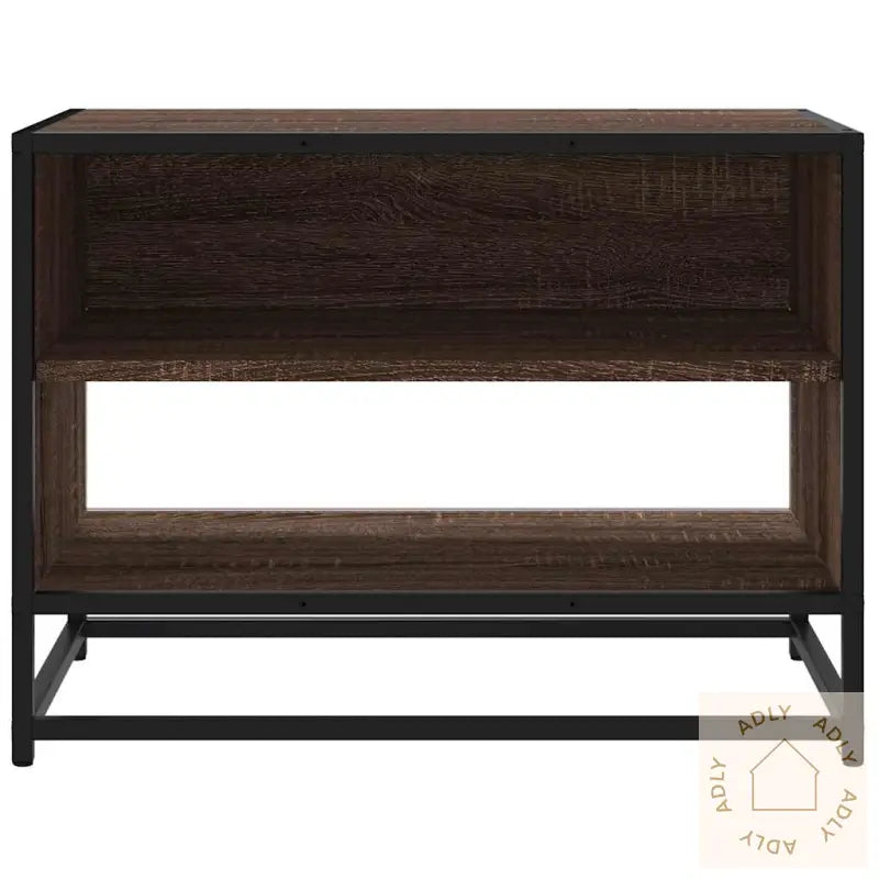 Tv-Benk Brun Eik 61X40X46 Cm Konstruert Tre Og Metall