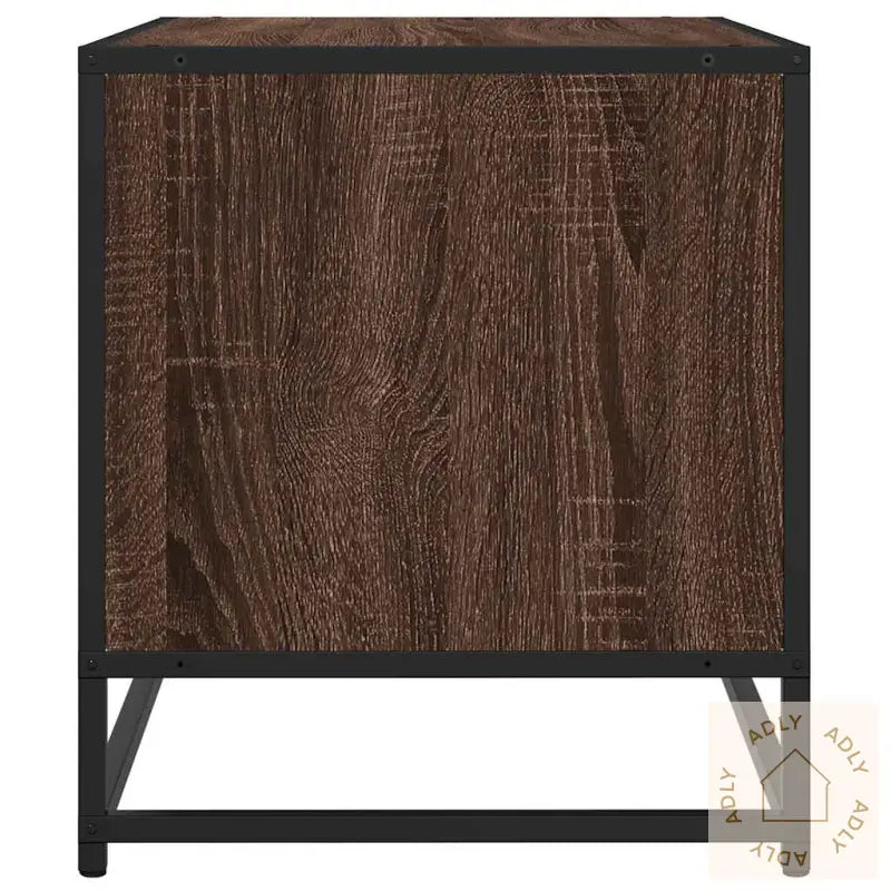 Tv-Benk Brun Eik 61X40X46 Cm Konstruert Tre Og Metall