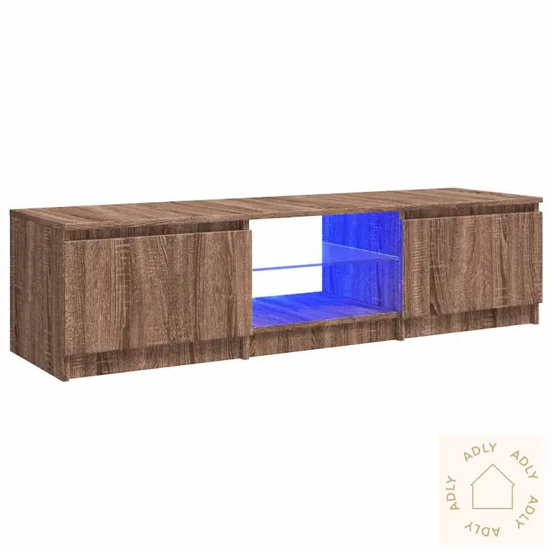 Tv-Benk Med Led Brun Eik 140X40X36 Cm