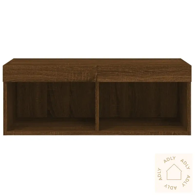 Tv-Benk Med Led-Lys Brun Eik 80X30X30 Cm