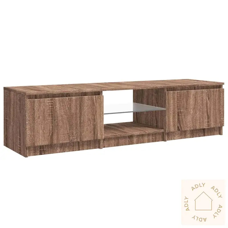 Tv-Benk Med Led Brun Eik 140X40X36 Cm