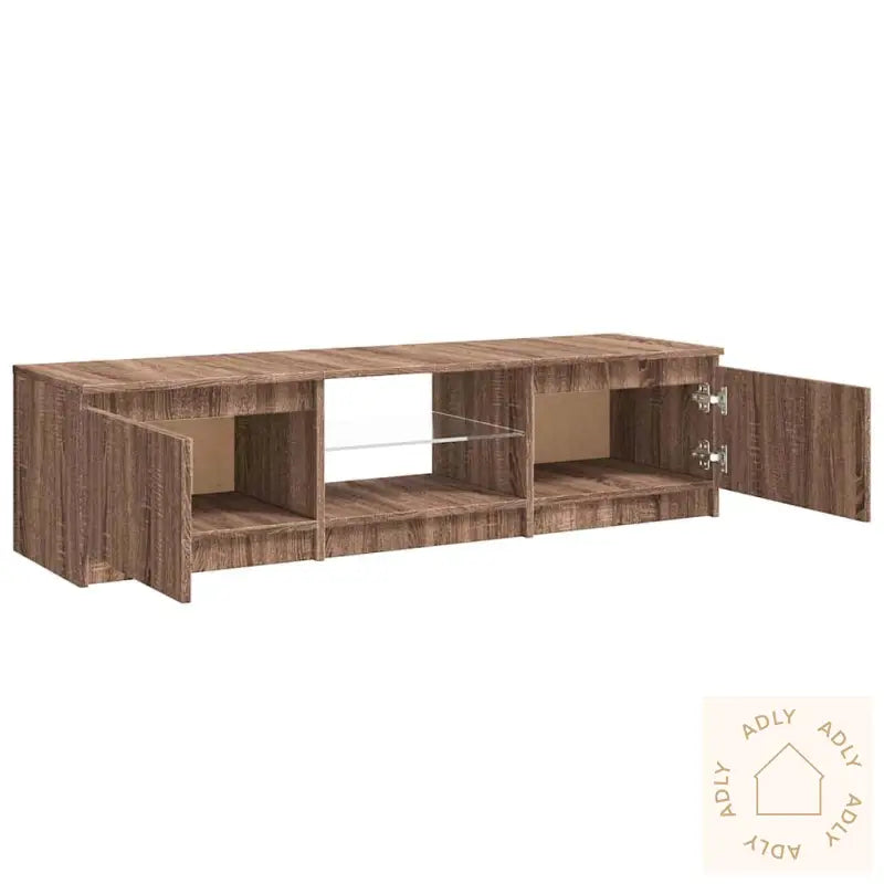 Tv-Benk Med Led Brun Eik 140X40X36 Cm