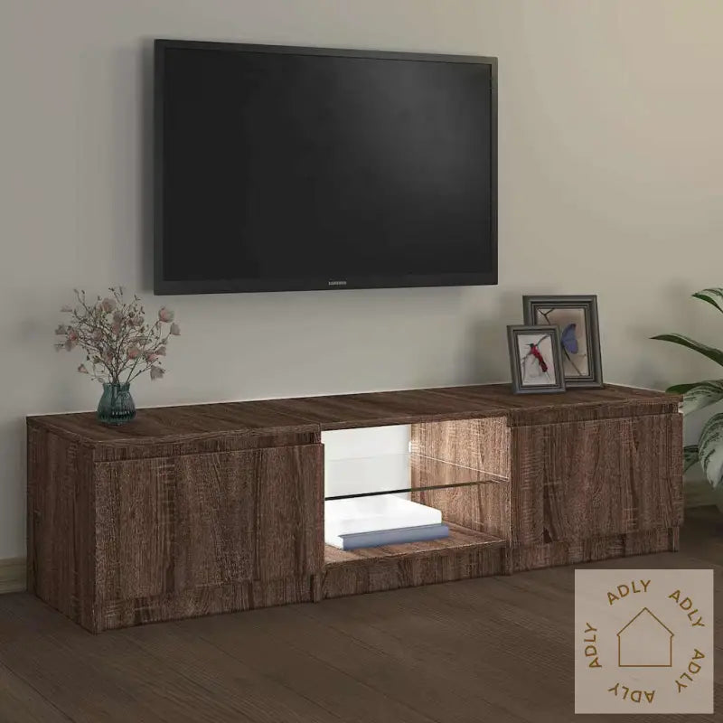 Tv-Benk Med Led Brun Eik 140X40X36 Cm