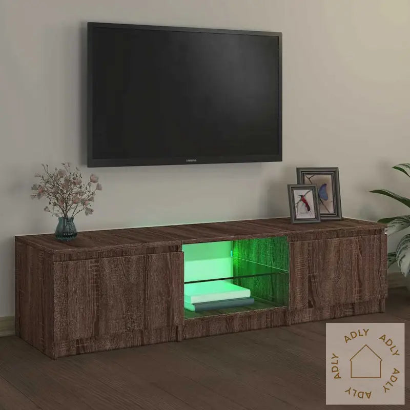 Tv-Benk Med Led Brun Eik 140X40X36 Cm