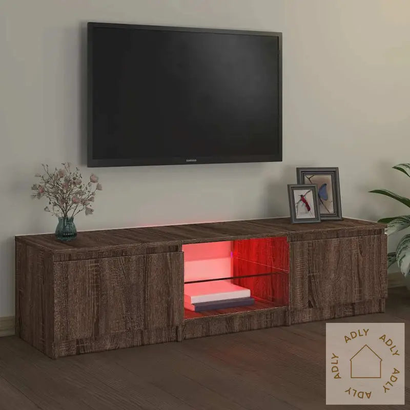 Tv-Benk Med Led Brun Eik 140X40X36 Cm