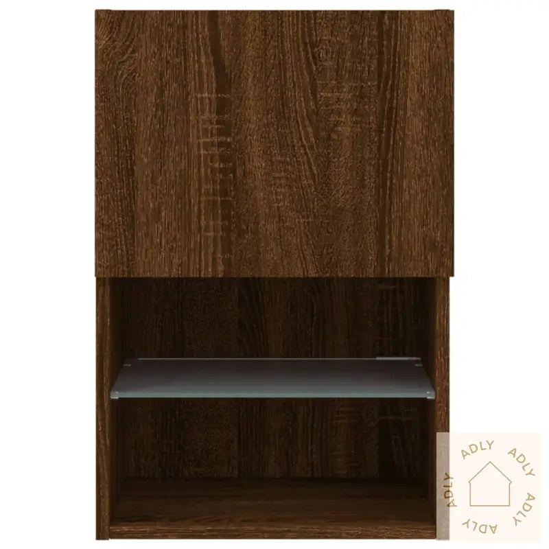 Tv-Benker Med Led-Lys 2 Stk Brun Eik 40,5X30X60 Cm