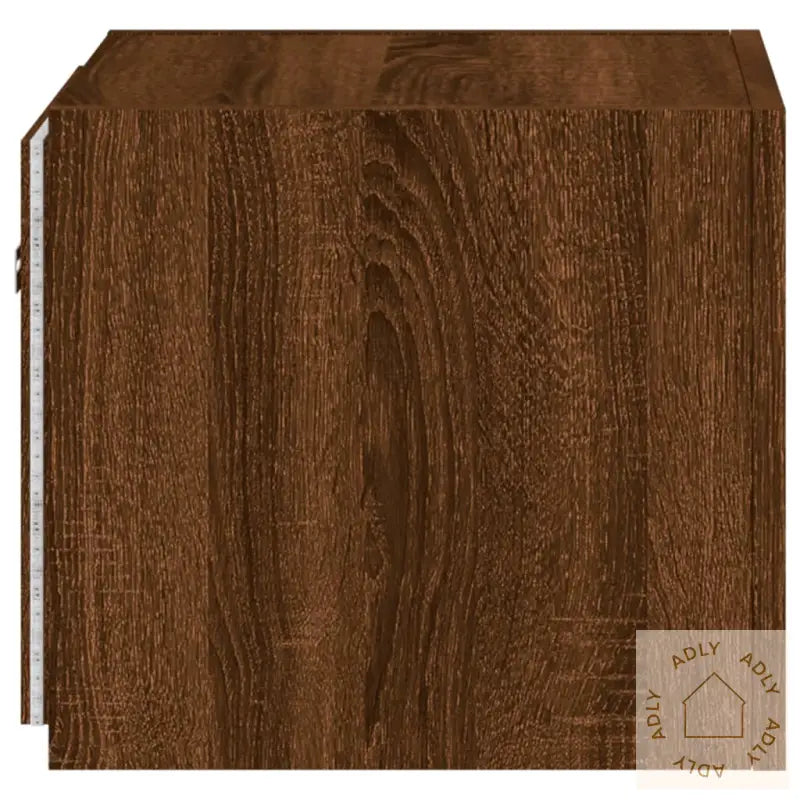 Vegghengt Tv-Benk Med Led Brun Eik 30,5X35X30 Cm