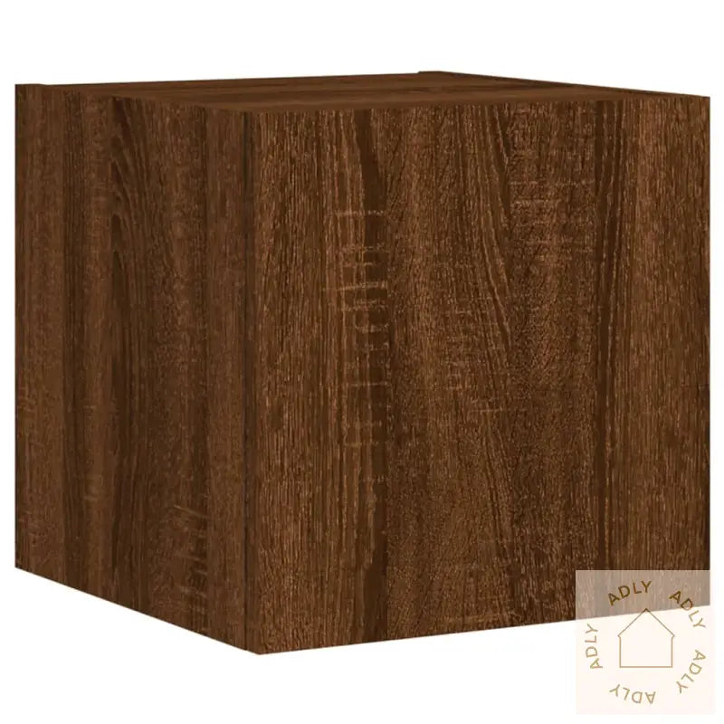 Vegghengt Tv-Benk Med Led Brun Eik 30,5X35X30 Cm