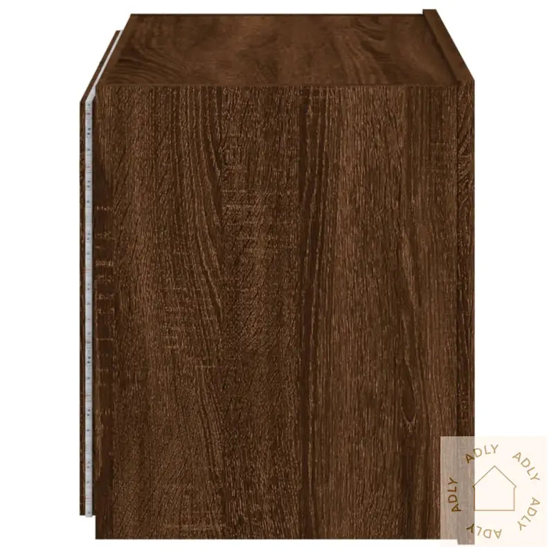 Vegghengt Tv-Benk Med Led Brun Eik 60X35X41 Cm