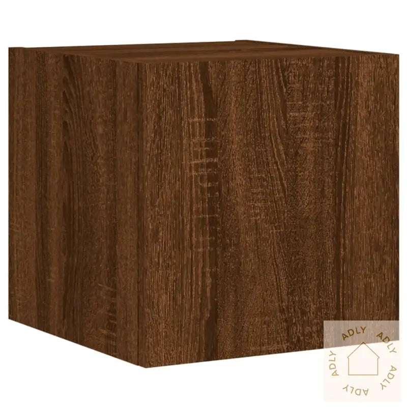 Vegghengte Tv-Benker Med Led 5 Stk Brun Eik