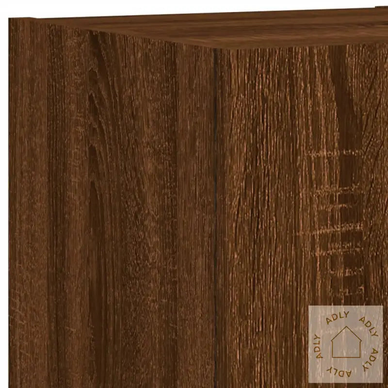 Vegghengte Tv-Benker Med Led 5 Stk Brun Eik