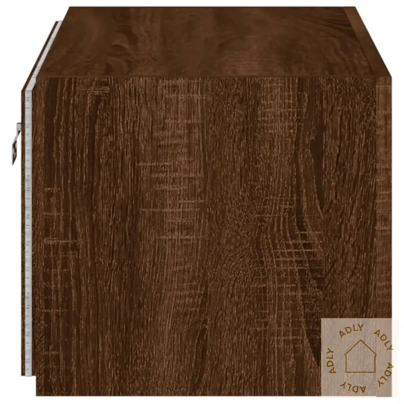 Vegghengt Tv-Benk Med Led Brun Eik 60X35X31 Cm