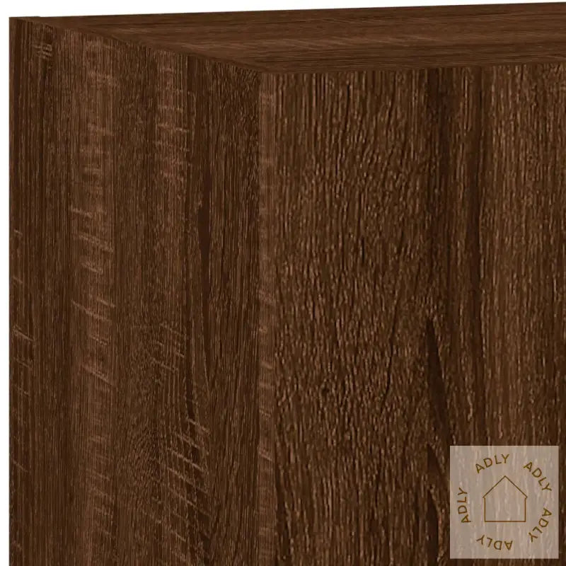 Vegghengt Tv-Benk Med Led Brun Eik 80X35X31 Cm