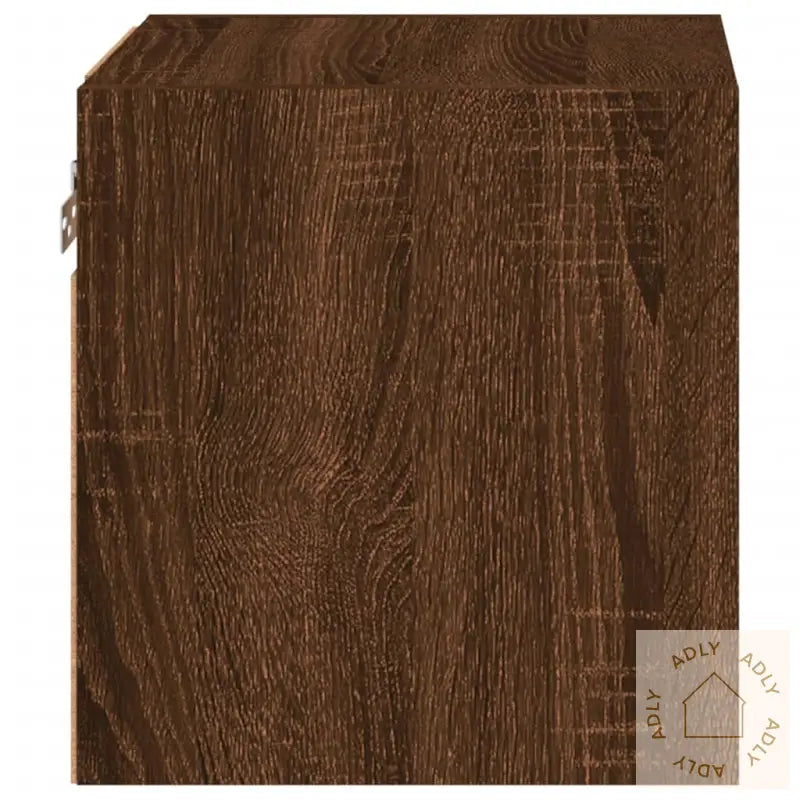 Vegghengt Tv-Benk Med Led Brun Eik 30X28,5X30 Cm