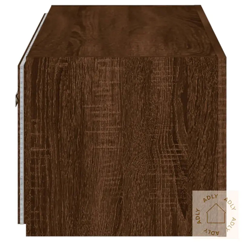 Vegghengt Tv-Benk Med Led Brun Eik 80X35X31 Cm