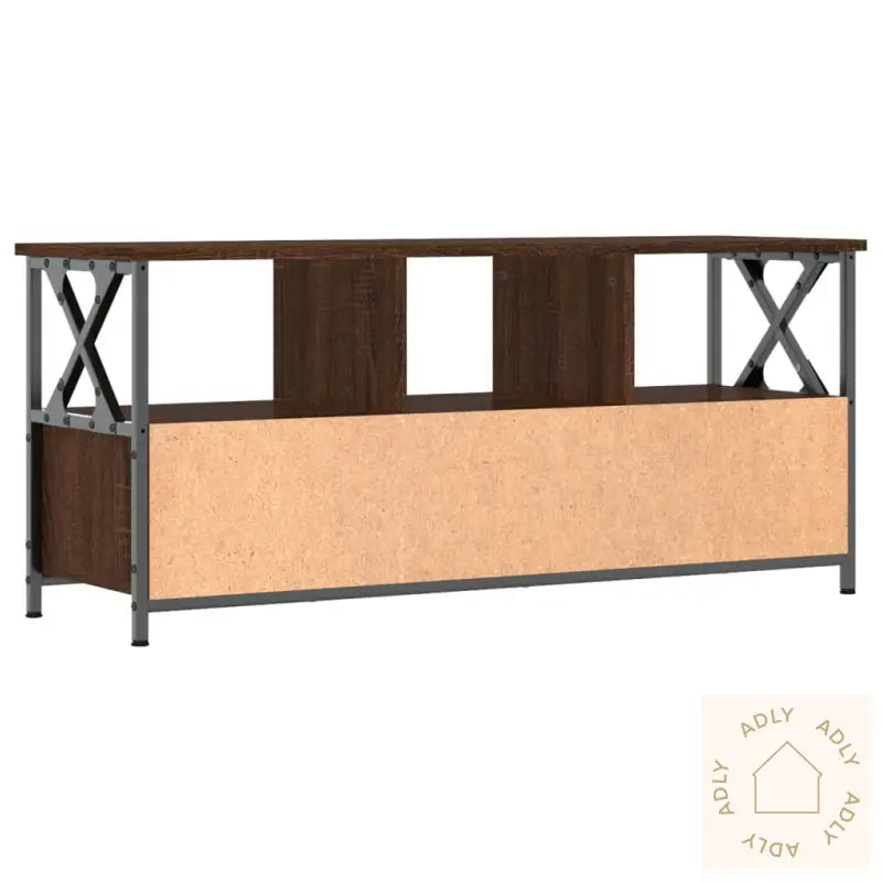 Tv-Benk Brun Eik 102X33X45 Cm Konstruert Tre Og Jern
