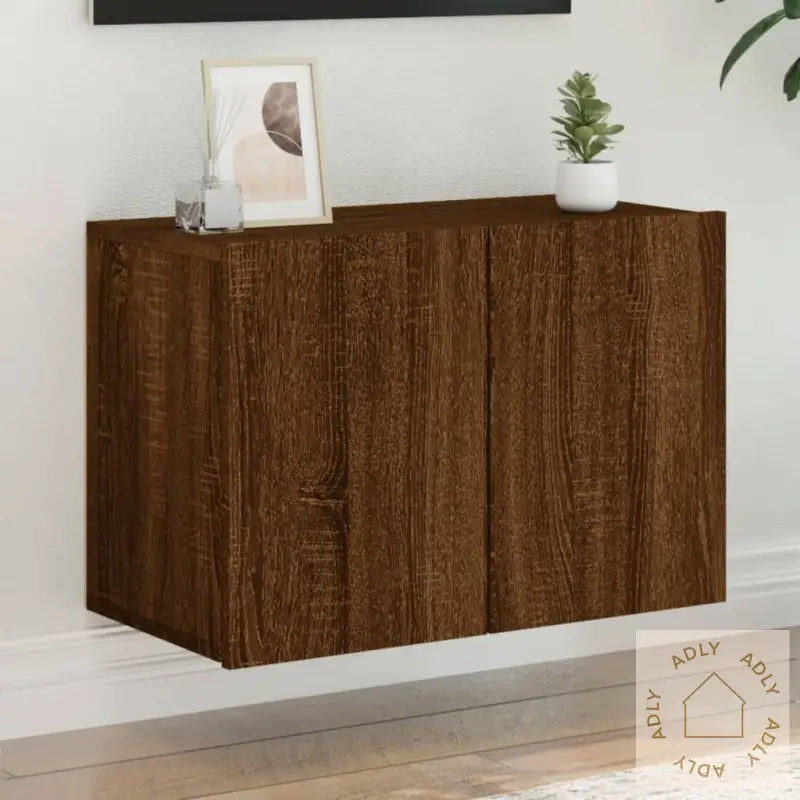 Vegghengt Tv-Benk Brun Eik 60X30X41 Cm