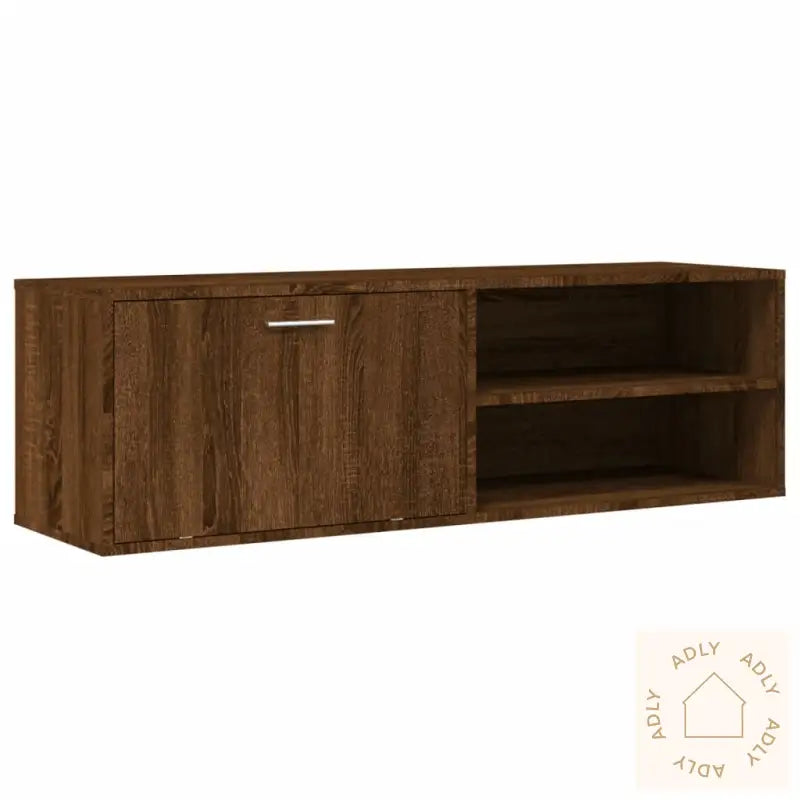 Tv-Benk Brun Eik 120X34X37 Cm Konstruert Tre
