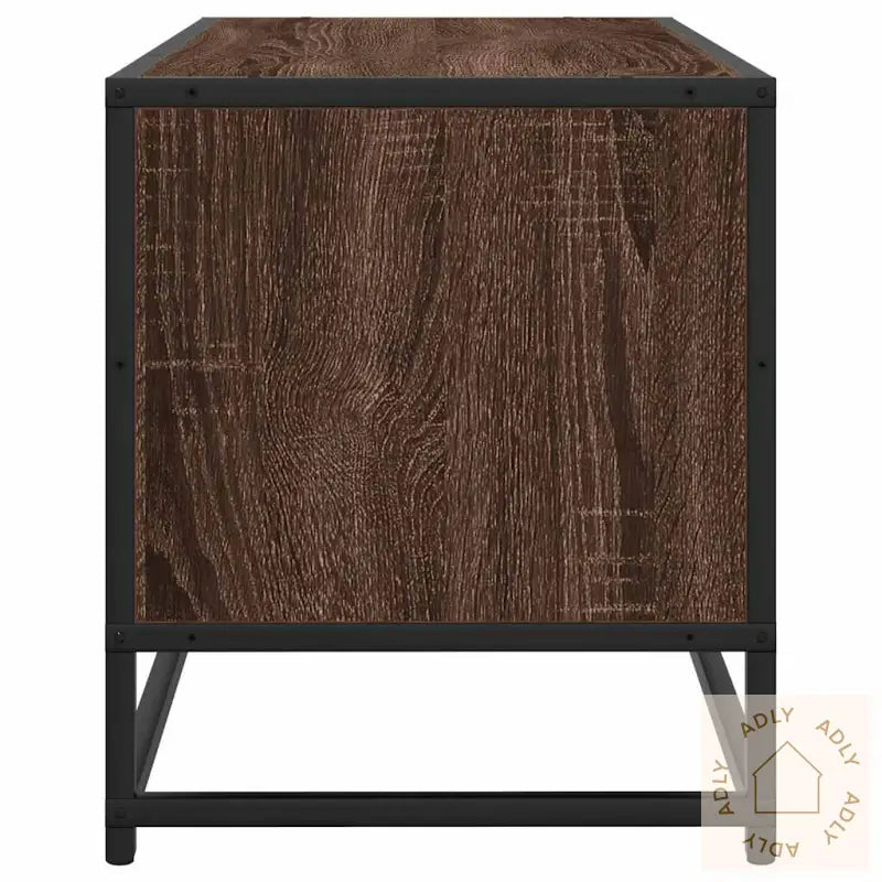 Tv-Benk Brun Eik 80X34,5X40 Cm Konstruert Tre Og Metall