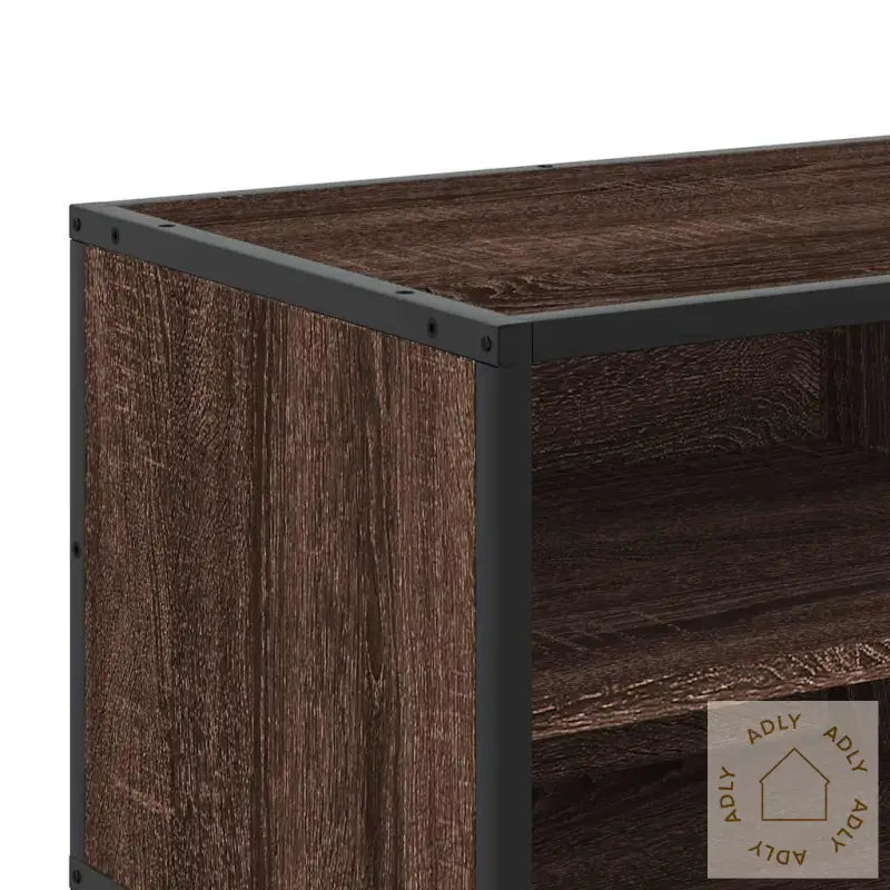 Tv-Benk Brun Eik 80X34,5X40 Cm Konstruert Tre Og Metall