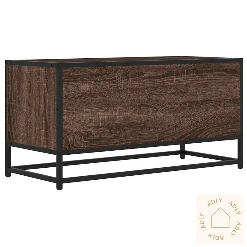 Tv-Benk Brun Eik 80X34,5X40 Cm Konstruert Tre Og Metall