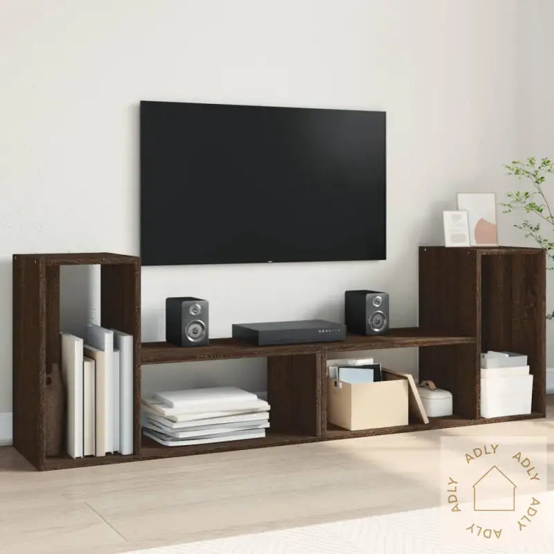 Tv-Benker 2 Stk Brun Eik 75X30X50 Cm Konstruert Tre