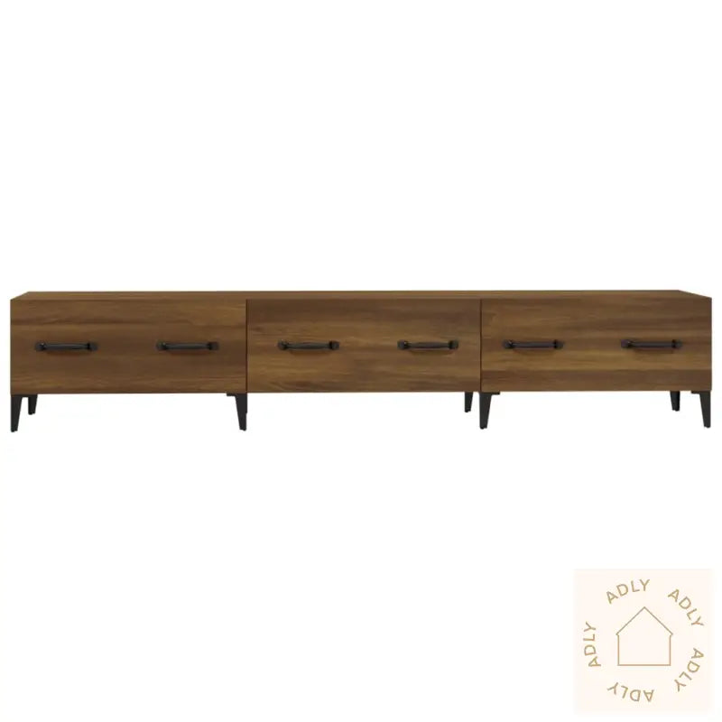 Tv-Benk Brun Eik 150X34,5X30 Cm Konstruert Tre