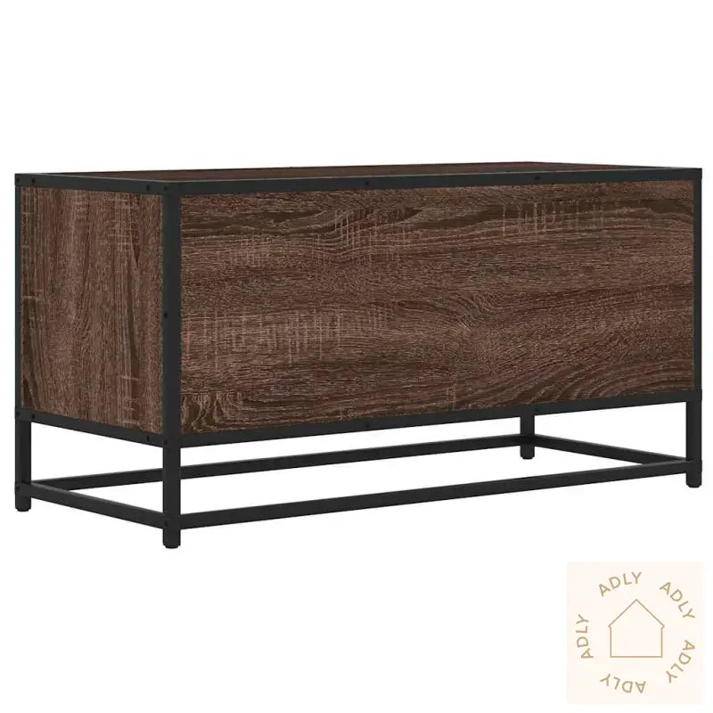 Tv-Benk Brun Eik 80X34,5X40 Cm Konstruert Tre Og Metall