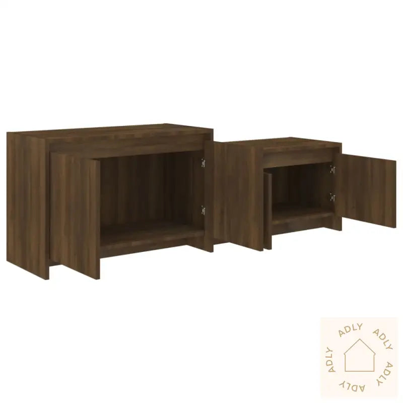 Tv-Benk Brun Eik 146,5X35X50 Cm Konstruert Tre