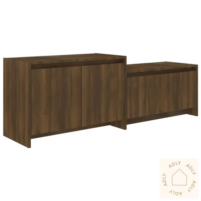 Tv-Benk Brun Eik 146,5X35X50 Cm Konstruert Tre