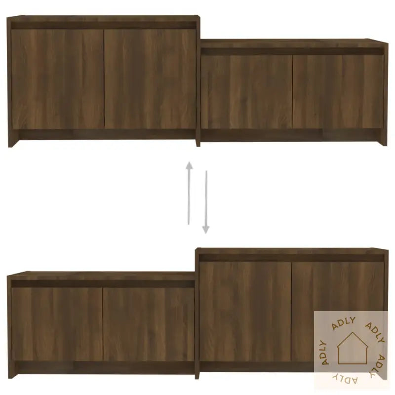 Tv-Benk Brun Eik 146,5X35X50 Cm Konstruert Tre