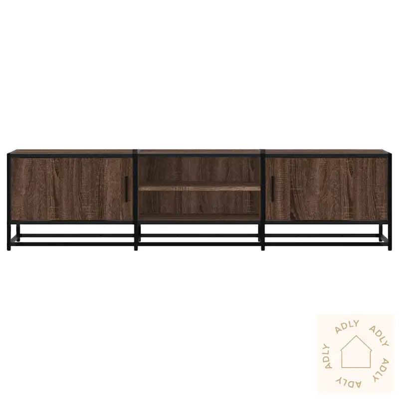 Tv-Benk Brun Eik 160X35X41 Cm Konstruert Tre Og Metall