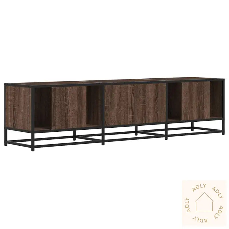 Tv-Benk Brun Eik 160X35X41 Cm Konstruert Tre Og Metall