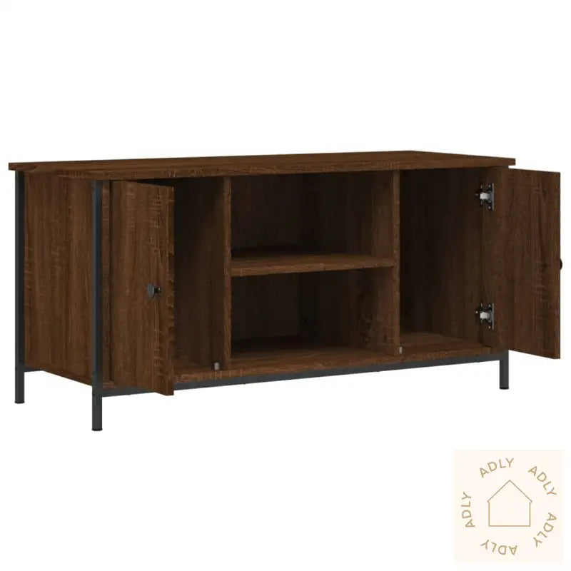 Tv-Benk Brun Eik 100X40X50 Cm Konstruert Tre