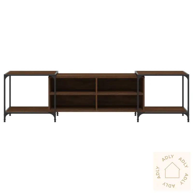 Tv-Benk Brun Eik 203X37X50 Cm Konstruert Tre