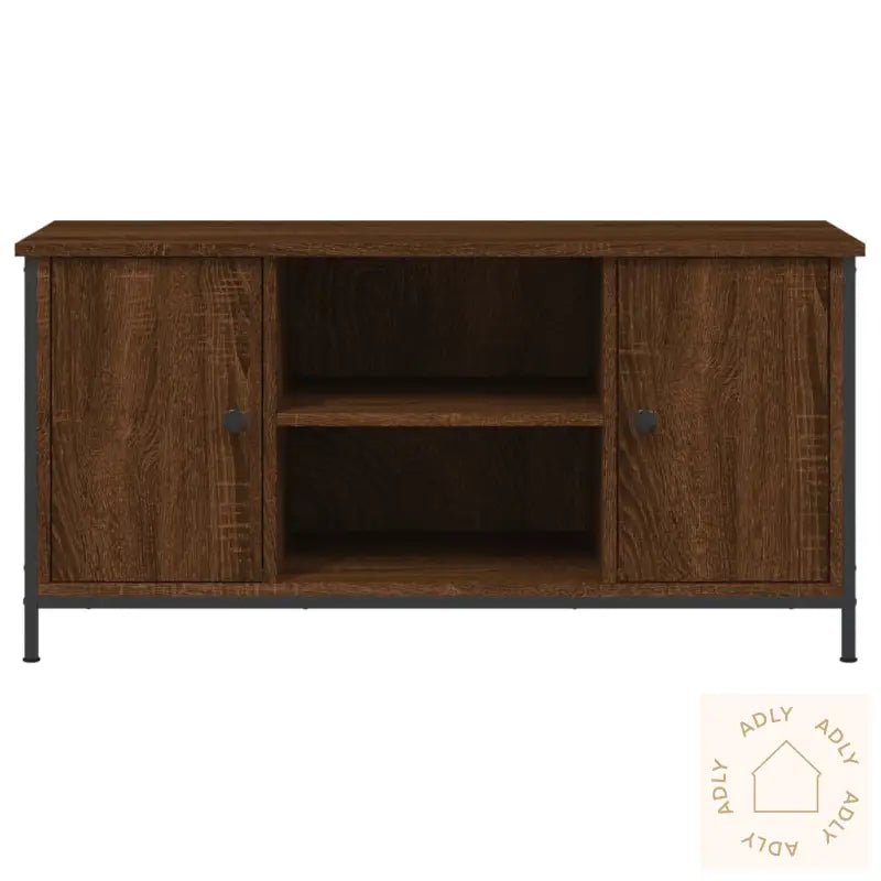 Tv-Benk Brun Eik 100X40X50 Cm Konstruert Tre