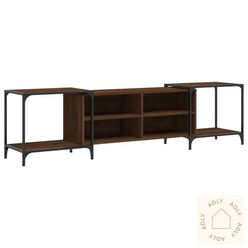 Tv-Benk Brun Eik 203X37X50 Cm Konstruert Tre