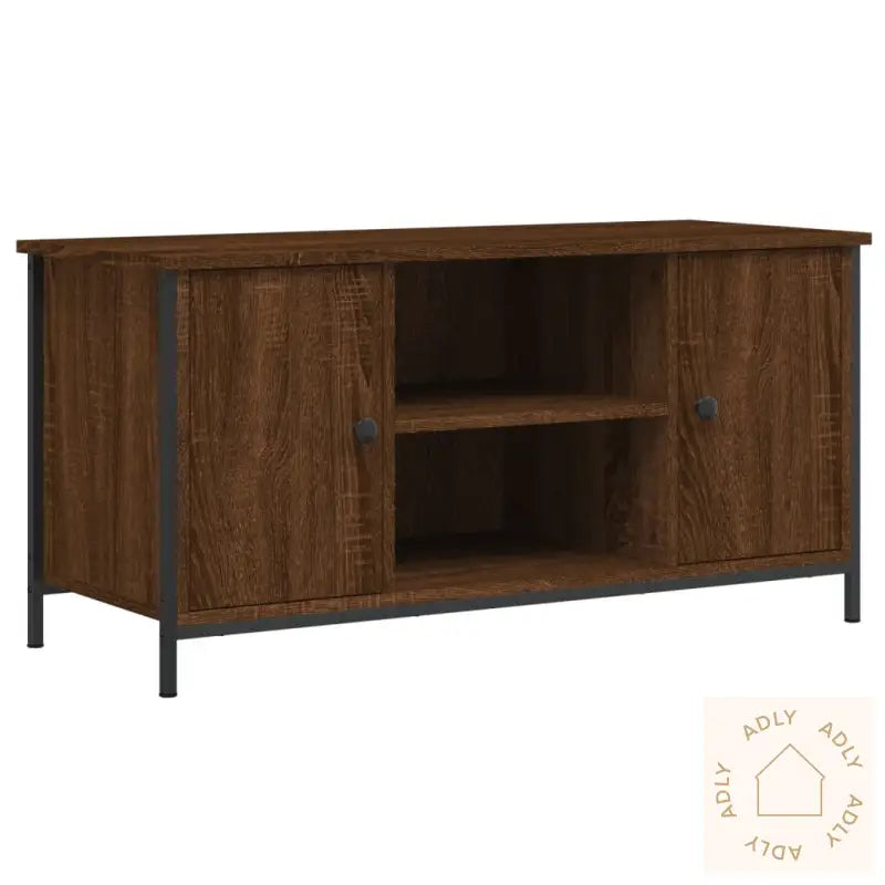Tv-Benk Brun Eik 100X40X50 Cm Konstruert Tre