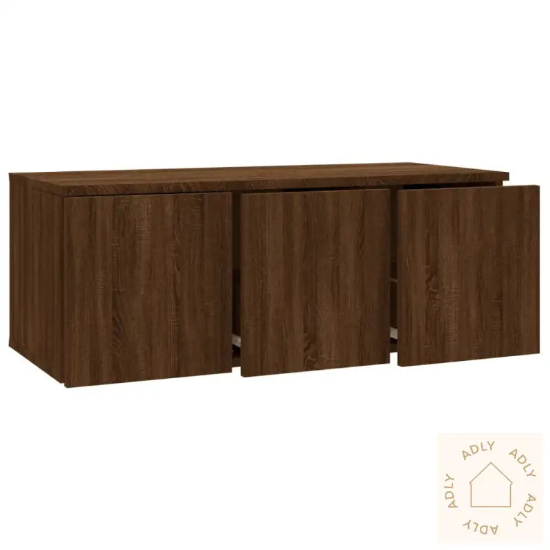 Tv-Benk Brun Eik 80X34X30 Cm Konstruert Tre