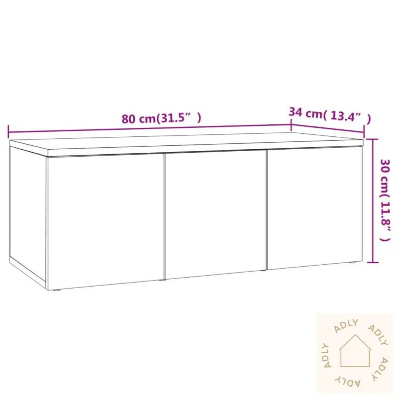 Tv-Benk Brun Eik 80X34X30 Cm Konstruert Tre