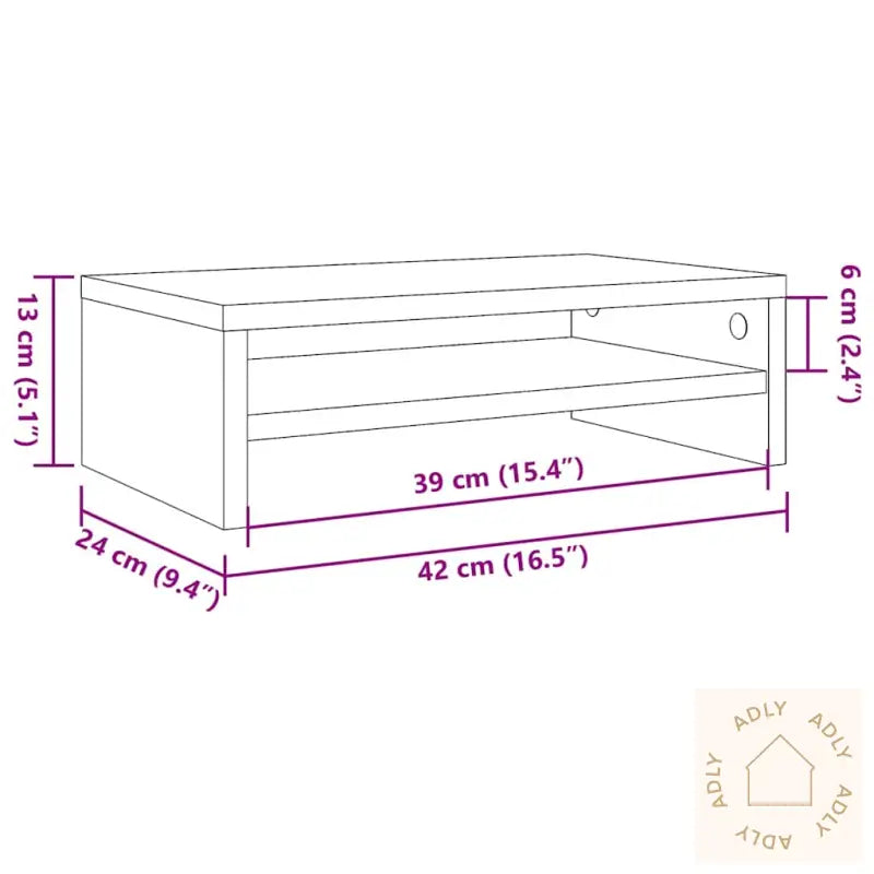 Skjermstativ Brun Eik 42X24X13 Cm Konstruert Tre