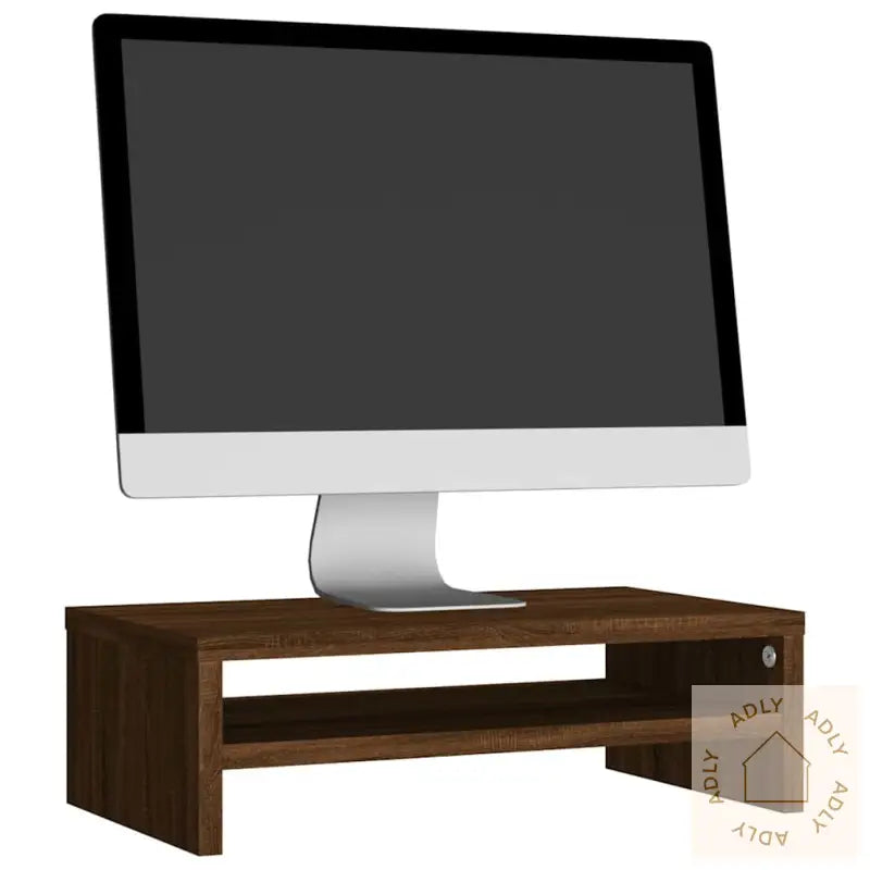 Skjermstativ Brun Eik 42X24X13 Cm Konstruert Tre