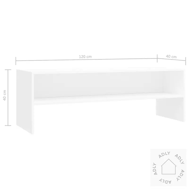 Tv-Benk Hvit 120X40X40 Cm Konstruert Tre