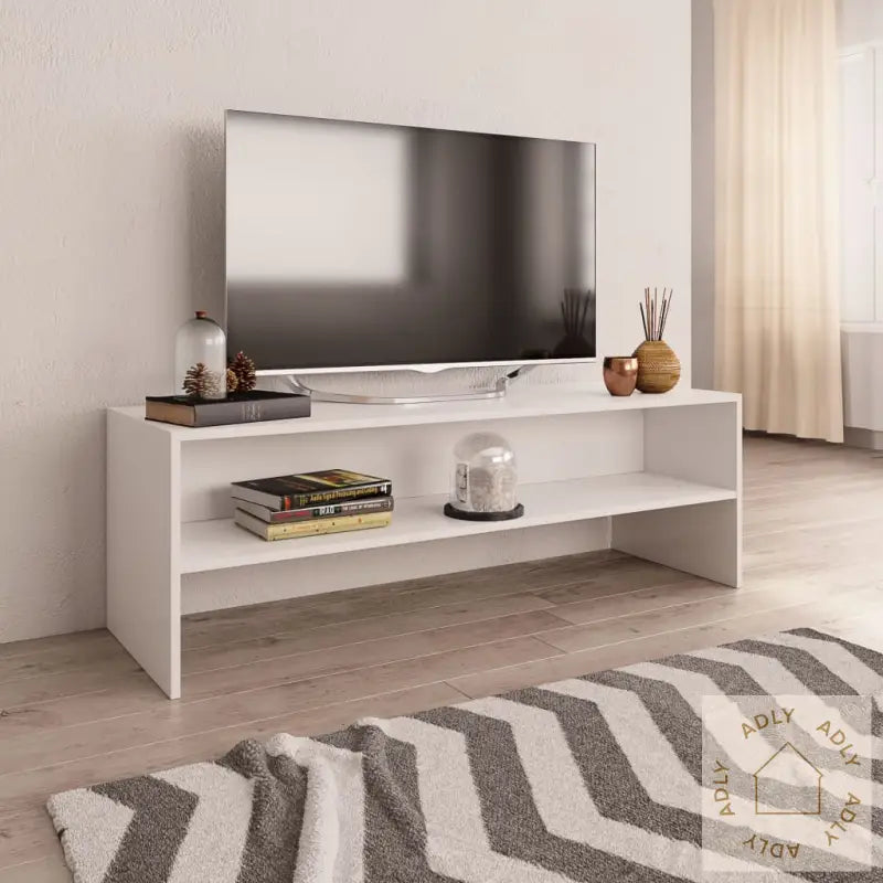 Tv-Benk Hvit 120X40X40 Cm Konstruert Tre