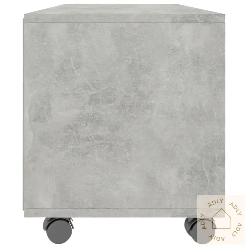 Tv-Benk Med Hjul Betonggrå 90X35X35 Cm Konstruert Tre