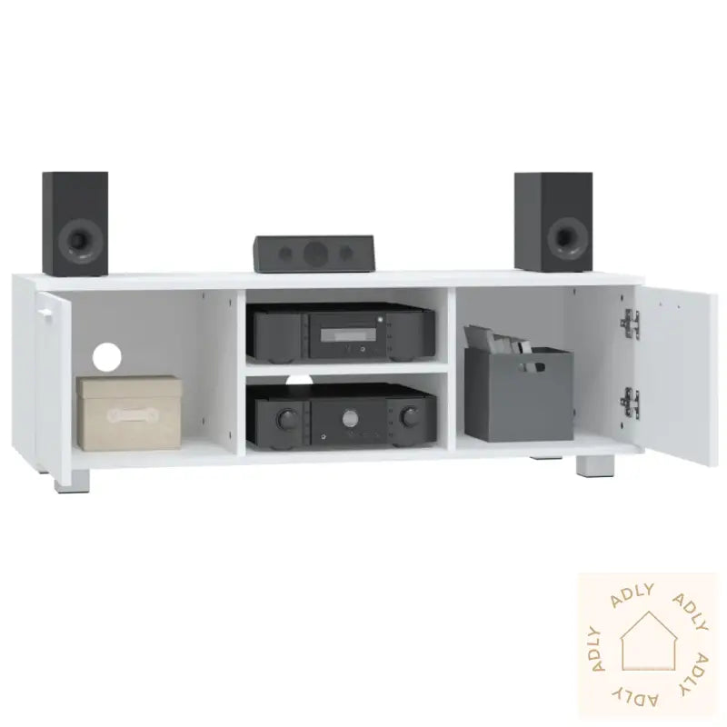 Tv-Benk Hvit 120X40,5X35 Cm Konstruert Tre