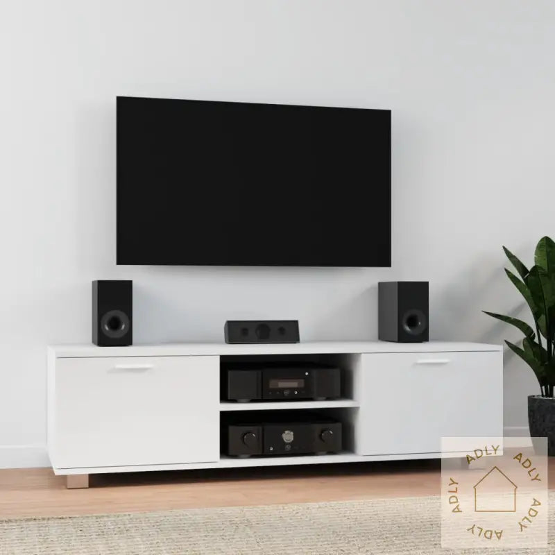 Tv-Benk Hvit 140X40,5X35 Cm Konstruert Tre