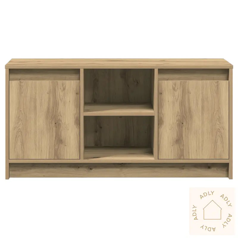 Tv-Skap Med Led-Lys I Artisan Eik, 100X34X50 Cm, Laget Av Konstruert Tre.