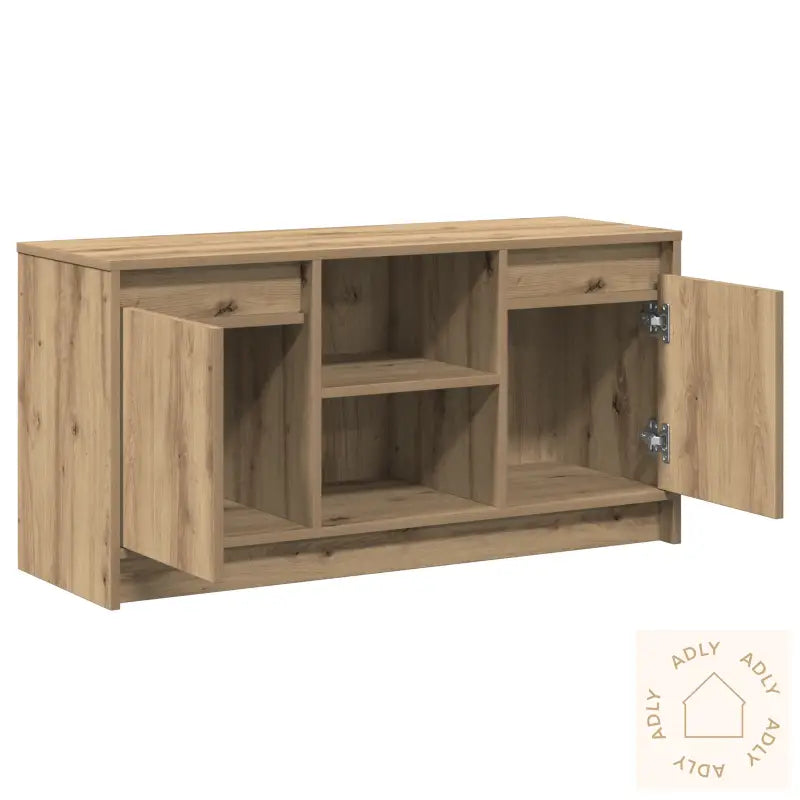 Tv-Skap Med Led-Lys I Artisan Eik, 100X34X50 Cm, Laget Av Konstruert Tre.